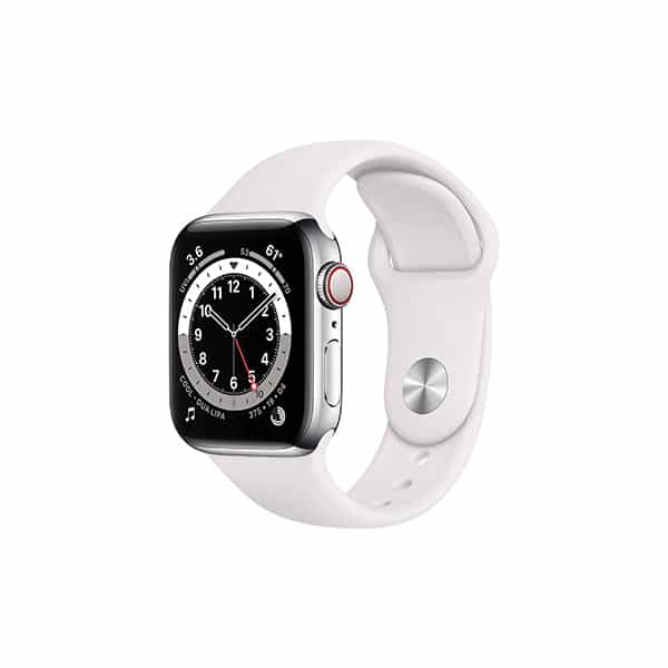 New Apple Watch Silver Stainless Steel Case with Modern Buckle
