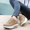 Winter Wedge Sneakers Lace-Up Platform Shoes For Walking