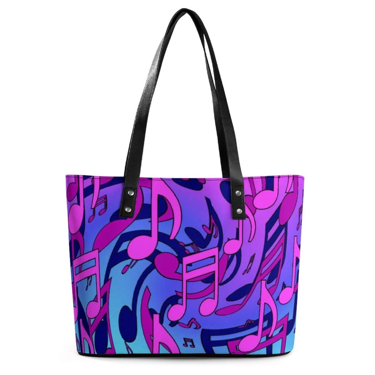 Pink, Purple, and Blue PU Leather Shoulder Bag with Ziplock
