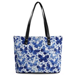 Blue Butterfly Retro Floral Watercolor Design Shoulder Bag