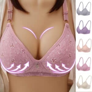 Sexy Full Cup Adjustable Wireless Push Up Bra with Straps