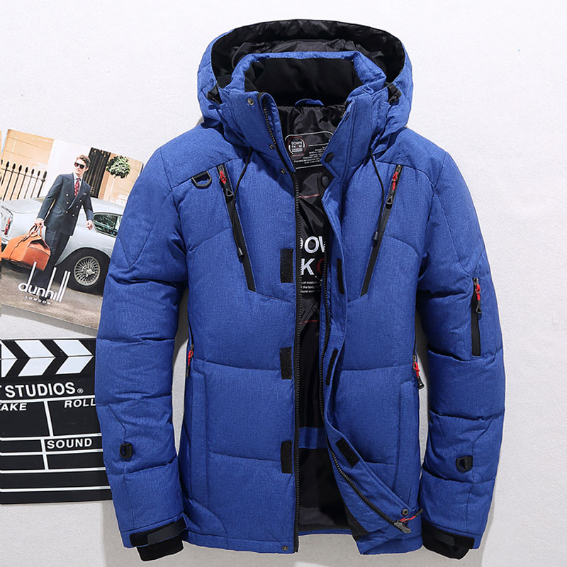 Warm White Duck Down Hooded Jacket Puffer Coat for Winter