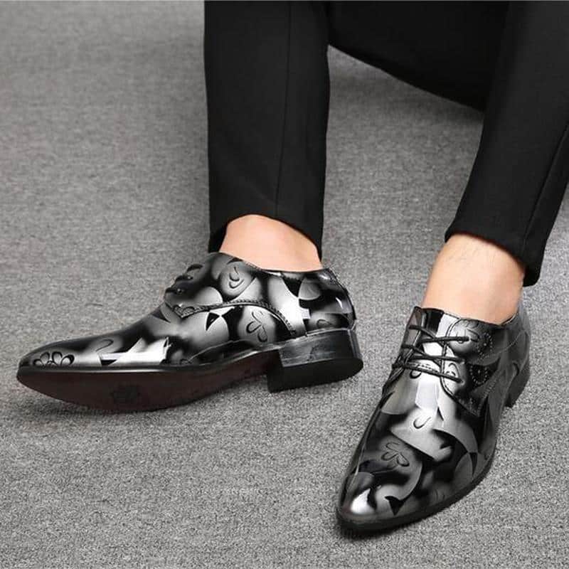 New Patent Leather Oxford Dress Shoes with Pointed Toe
