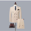 Solid Color Fashionable Double-Breasted Business Suit Set