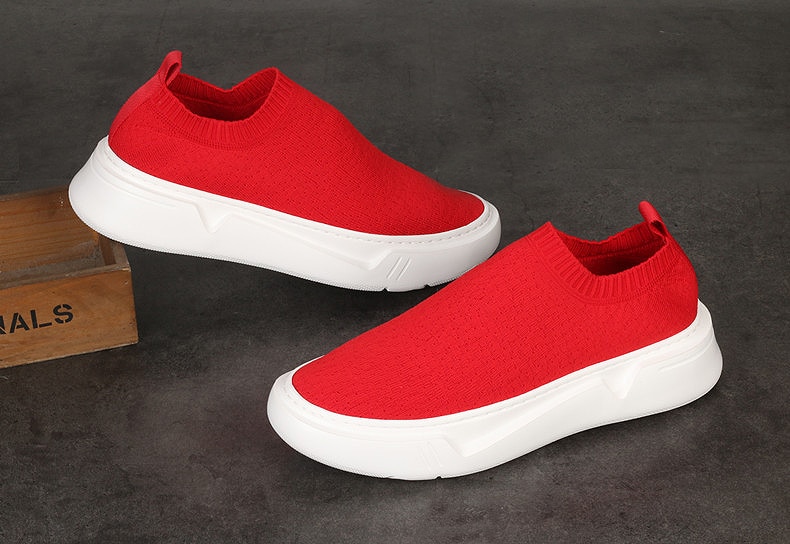 casual red breathable flying mesh cloth shoes cover