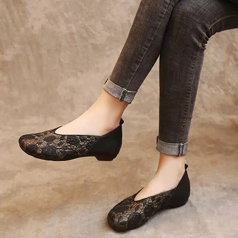 Vintage Leather Casual Shallow Moccasins Shoes for Spring