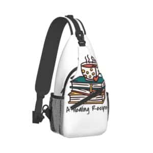 Tea and Books Print Shoulder Bag for Book Lovers for Travel
