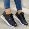 Breathable Mesh Patchwork Design Lace-Up Flat Sneakers