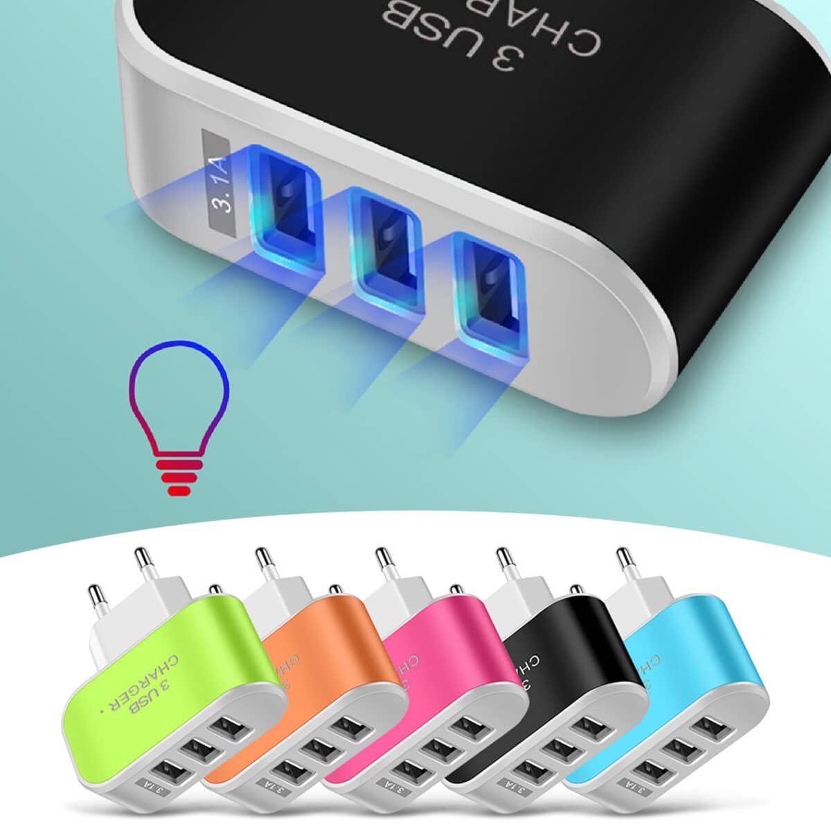 3usb-candy-charger-led-luminous-mobile-phone-charging-head-intelligent-multi-port-usb-charger-travel-charging