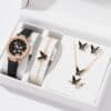6pcs Luxury Watch Ring Necklace Earrings Bracelet Gift Set