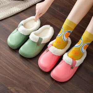 Warm and Waterproof Plush Slippers for Autumn/Winter