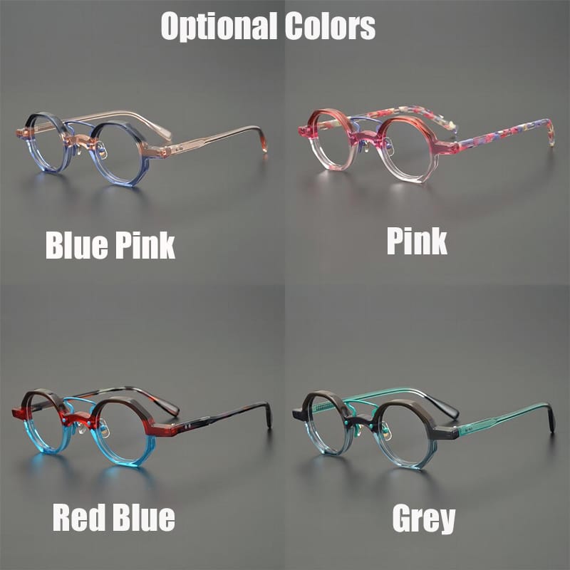 Designer-hand-made-color-matching-small-frame-suitable-for-female-and-children-retro-fashion-myopia-glasses-5