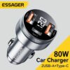 Essage-80w-car-charger-usb-type-c-dual-port-usb-phone-charger-pd-fast-charging-for