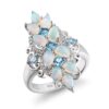 Original 925 Sterling Silver Opal and Topaz Ring
