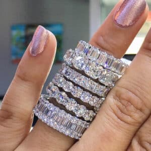 New Handmade Crystal Eternity Promise Rings