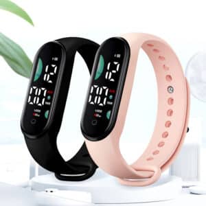 Waterproof Electronic Wristwatch with Silicone Strap