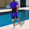 Man-sport-suit-solid-color-fashion-running-t-shirts-shorts-two-piece-sets-sportswear-stitching-color