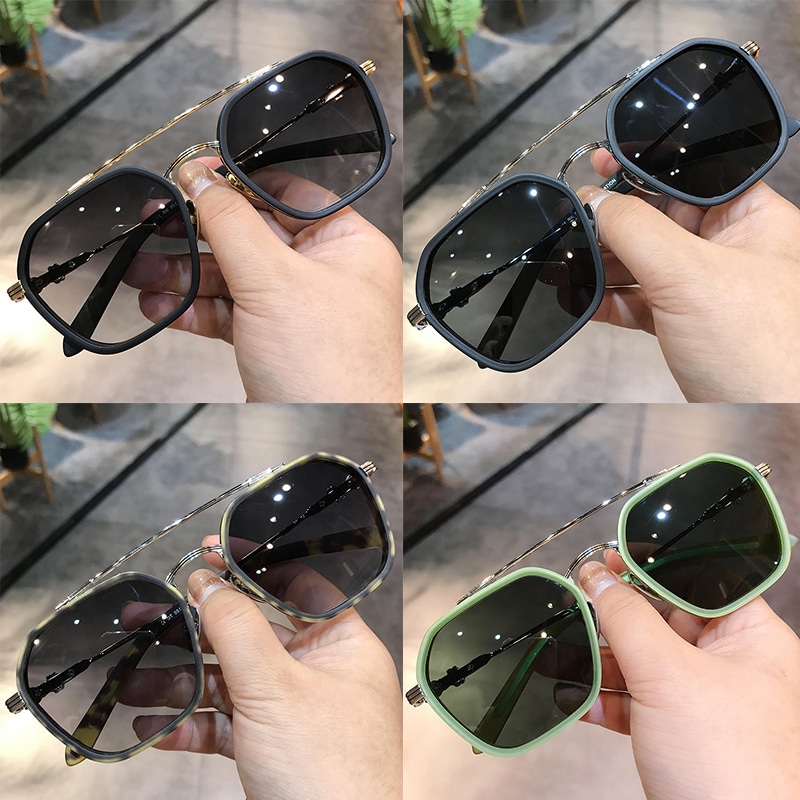 New-arrival-sunglass-polygon-shades-mirror-flat-top-square-sunglasses-myopia-lens-interchangeable-free-shipping-4