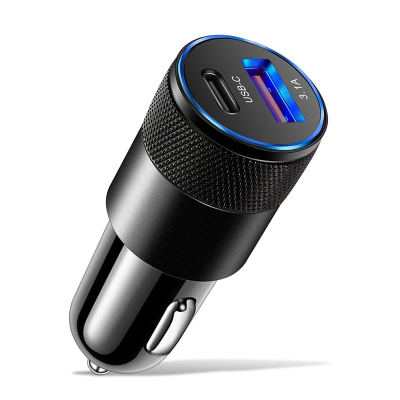 New-3-1a-usb-pd-metal-car-charger-one-tow-two-type-c-aluminum-alloy-gun-5