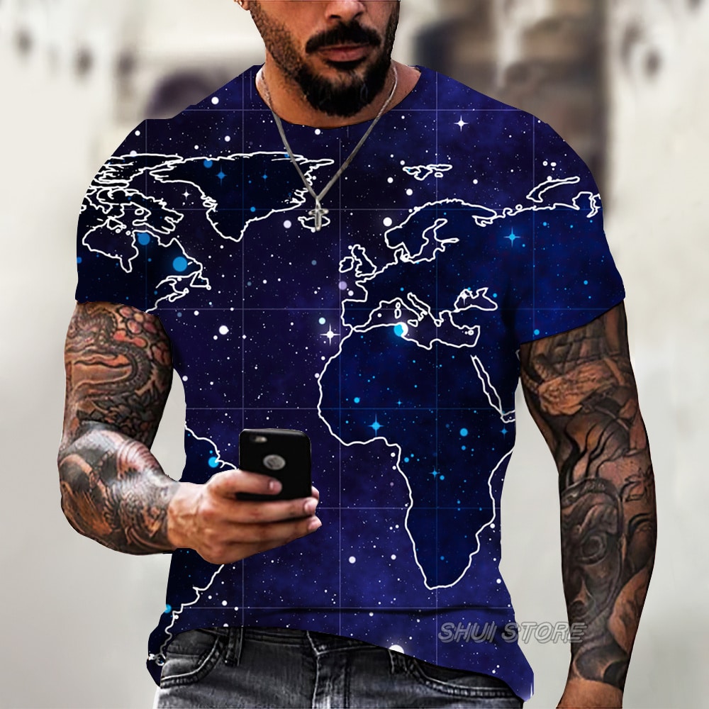 New-men-s-t-shirts-3d-world-map-graphic-t-shirt-everyday-casual-tops-summer-fashion-2