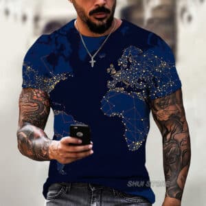 New-men-s-t-shirts-3d-world-map-graphic-t-shirt-everyday-casual-tops-summer-fashion