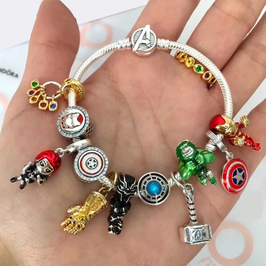 Real-925-silver-charm-bracelet-the-avengers-series-iron-man-hulk-widow-pendant-fit-original-pandora-2