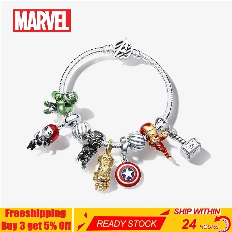 Real-925-silver-charm-bracelet-the-avengers-series-iron-man-hulk-widow-pendant-fit-original-pandora