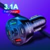Round-dual-usb-c-car-charger-fast-charging-usb-type-c-fast-charger-pd-qc3-0-1