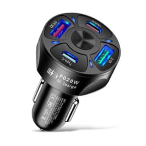 Round Dual USB C Car Charger PD QC3.0 Adapter
