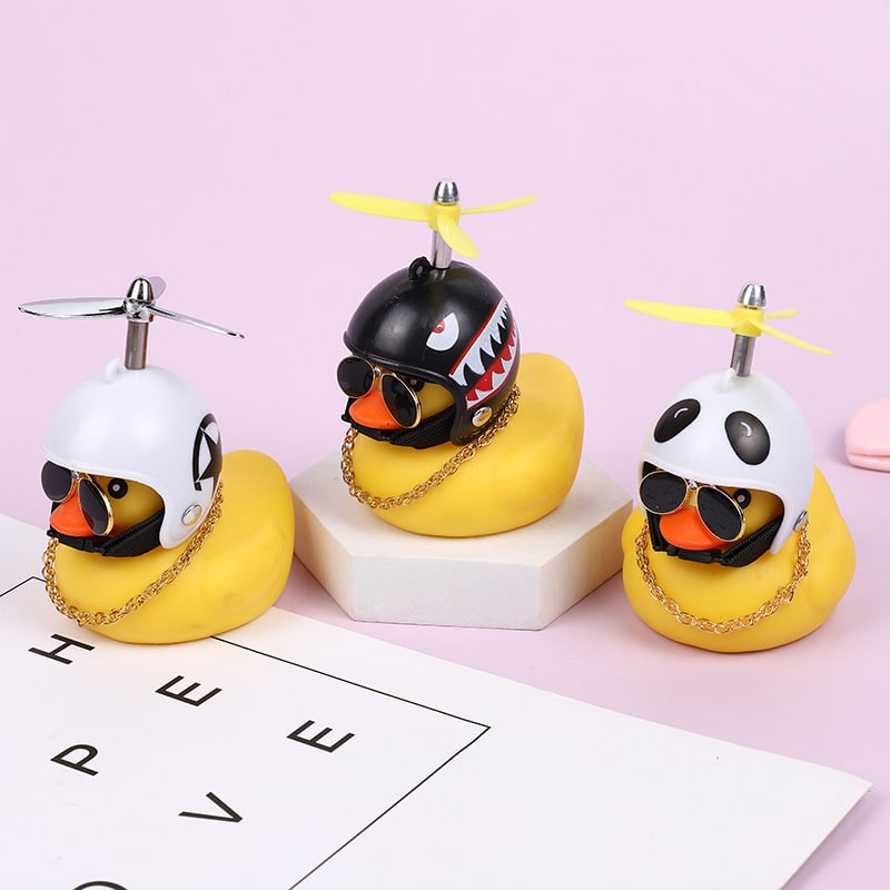 Small-yellow-duck-bicycle-bell-rubber-cute-bike-accessories-cool-glasses-airscrew-helmet-decoration-for-car