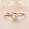 Solid 10K Yellow Gold Moissanite Engagement Ring