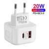 Suitable-for-apple-mobile-phone-pd-fast-charge-android-european-standard-charging-head-20w-dual-port