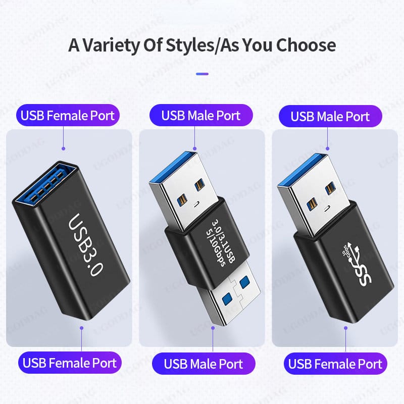 Usb-3-0-connector-usb-to-usb-adapter-5gbps-gen1-male-to-male-female-usb-converter-1