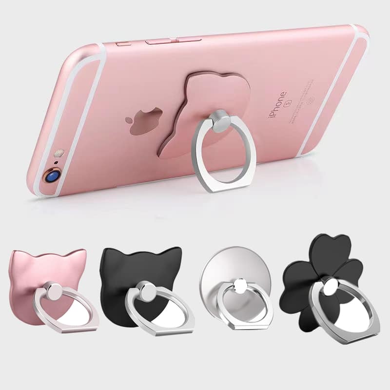 Universal-finger-ring-mobile-phone-socket-smartphone-holder-cell-smart-round-phone-ring-cute-cat-holder