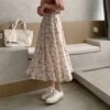 Vintage-floral-print-a-line-pleated-long-skirts-summer-women-2022-korean-skirt-streetwear-drawstring-elastic