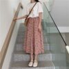 Vintage-floral-print-a-line-pleated-long-skirts-summer-women-2022-korean-skirt-streetwear-drawstring-elastic-5