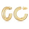 14K Real Gold Plated Copper Cute Modern Hoop Earrings