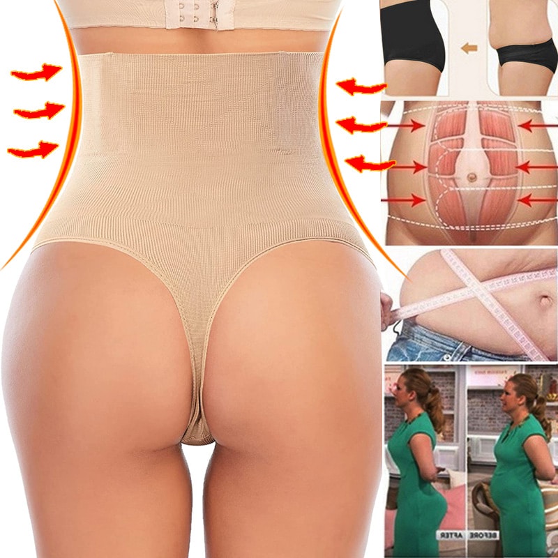 Women-slimming-panties-body-shaper-high-waist-thong-belly-control-g-string-waist-trainer-butt-lifter-1