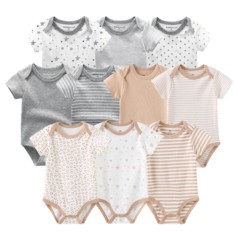 Solid Color Cotton Newborn 5-Piece Unisex Baby Clothes Set