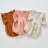 Long Sleeve Solid Jumpsuit Outfit Set for Newborns Baby