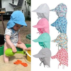 Wide Brim Beach Sun Cap with UV Protection for Kids